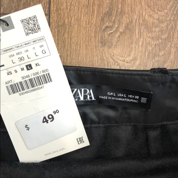 NWT Zara Belted Faux Leather Skirt Size L - Picture 11 of 13